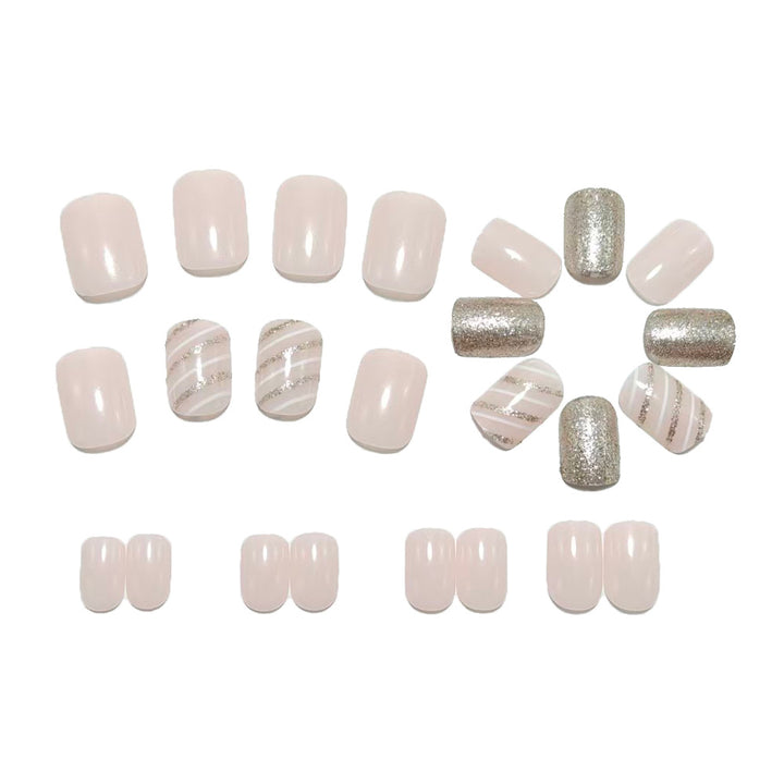 Glamorous artificial nails with glitter and ombre Bowlift