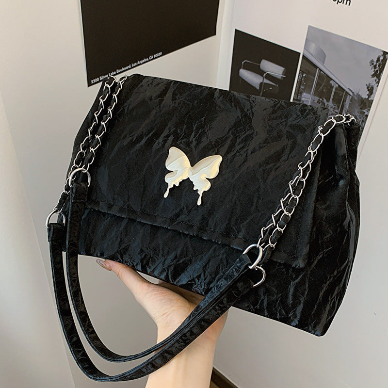 Chic Butterfly Accent Slouchy Handbag Bowlift