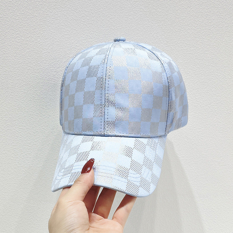 Women's Mesh Checkered Baseball Cap Bowlift