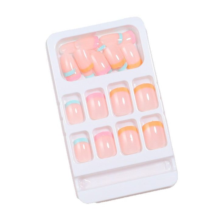 Premium Gradient French Tip Press-On Nail Set Bowlift