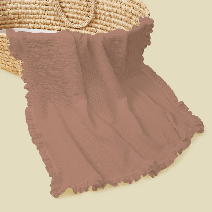 Soft Muslin Blanket with Ruffled Edges Bowlift