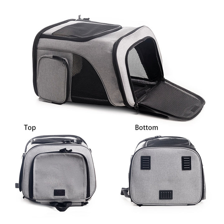 Portable Pet Backpack with Breathable Mesh Inserts Bowlift