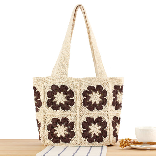 Hand-knotted shopping bag with floral design Bowlift