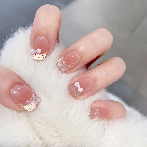 Artificial Nail Art Tips with Playful Design Bowlift