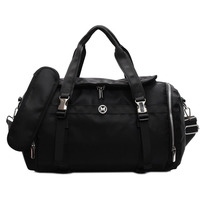 Sporty travel bag with adjustable shoulder strap and several compartments Bowlift