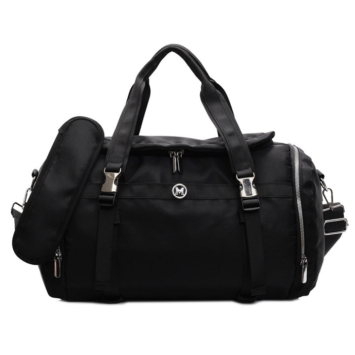 Sporty travel bag with adjustable shoulder strap and several compartments Bowlift
