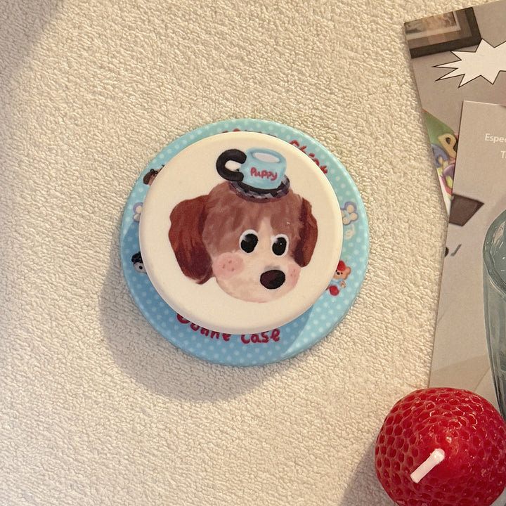 Decorative smartphone finger holder in dog design Bowlift