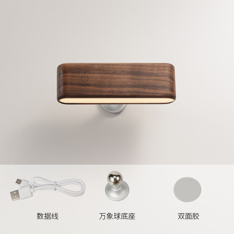 Walnut-Finish Magnetic LED Desk Task Lamp Bowlift