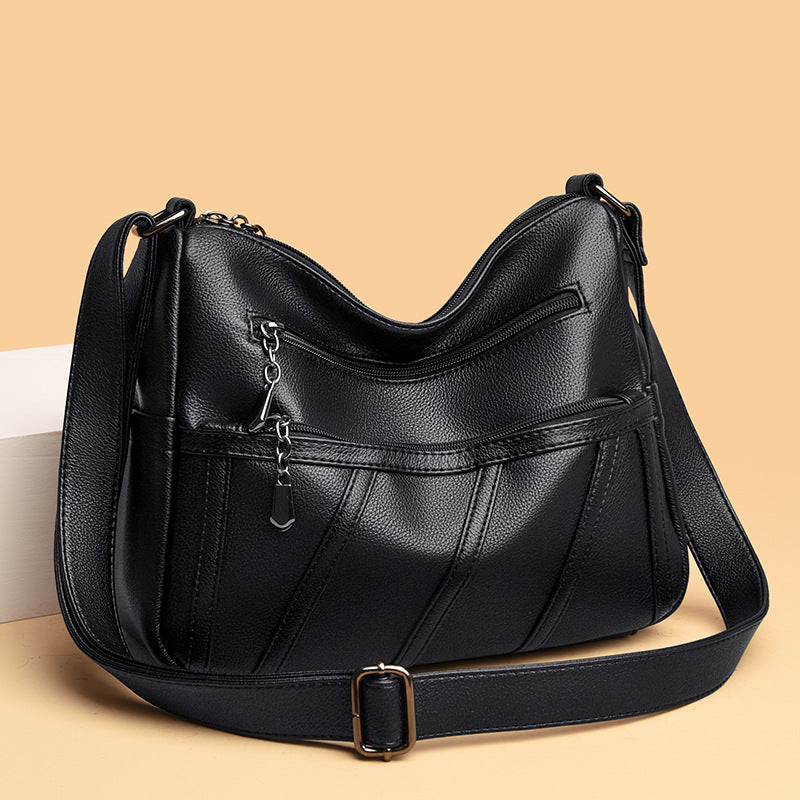 Elegant Zip-Detail Shoulder Bag Bowlift