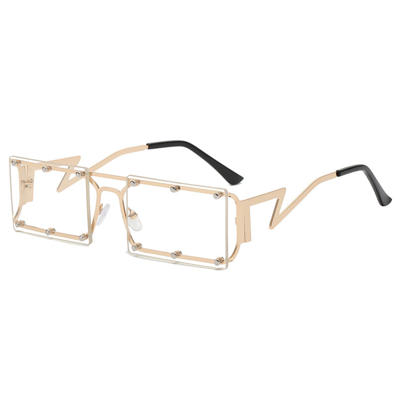 Women extravagant oversized sunglasses with geometric frame Bowlift