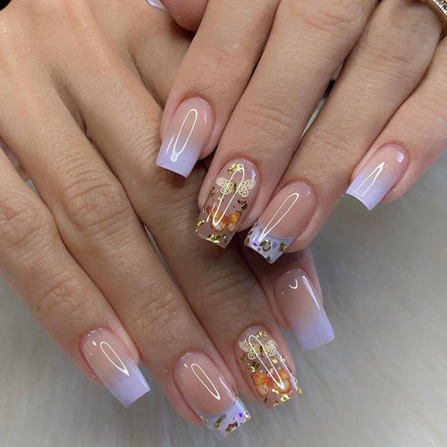 Floral Embellished Press-On Nail Set Bowlift