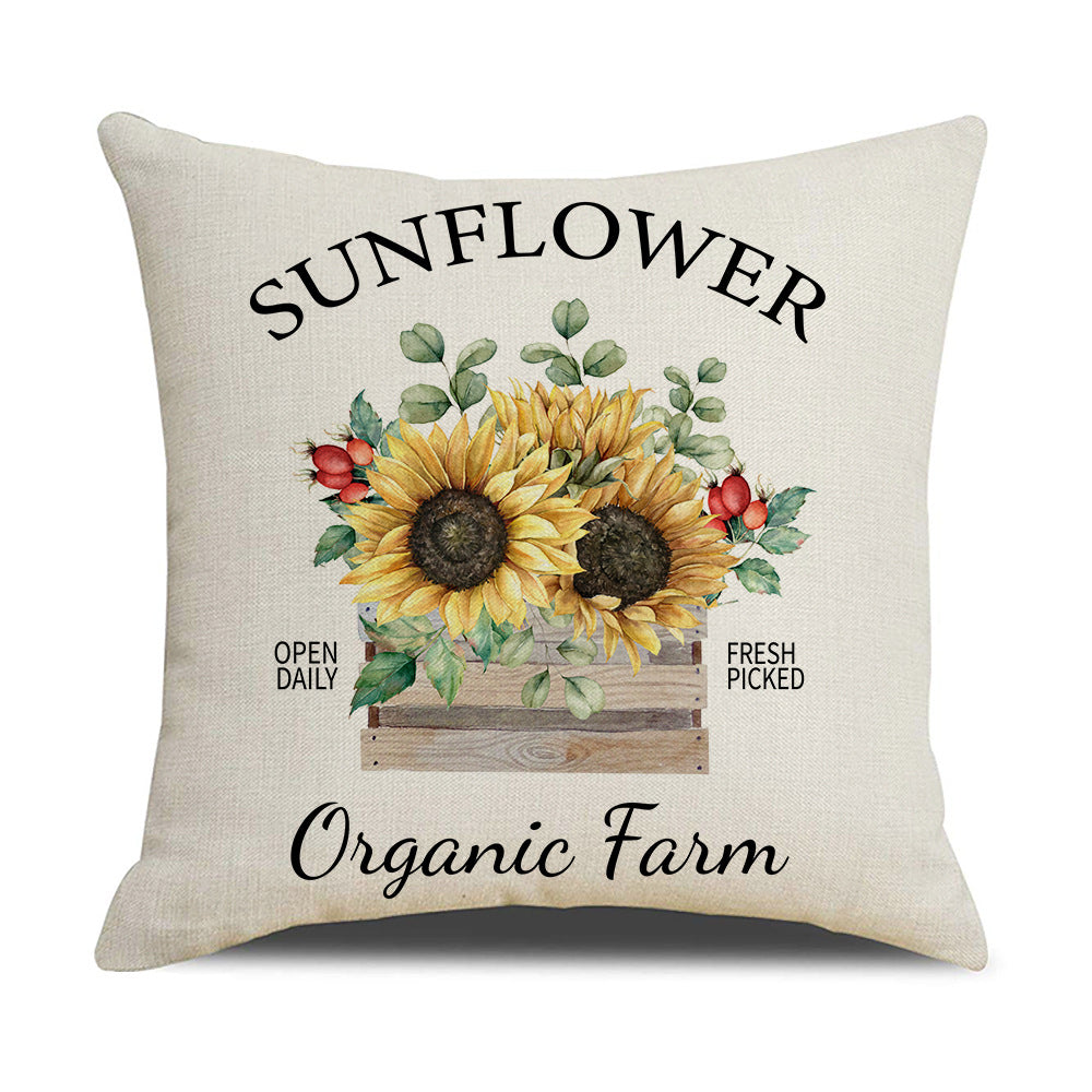 Women's Cushion Cover with Sunflower Pattern Bowlift