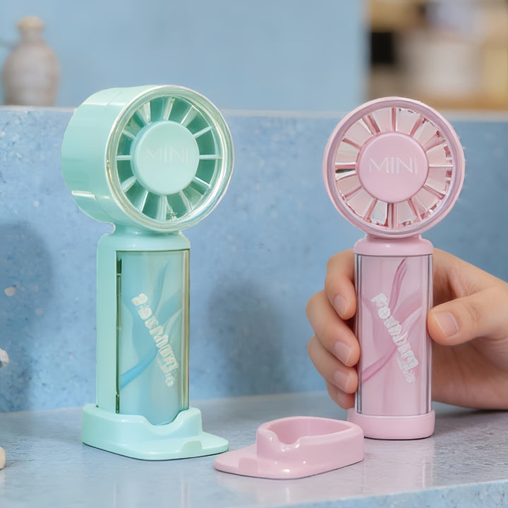 Women's Portable Mini Fan with Digital Speed Display Bowlift