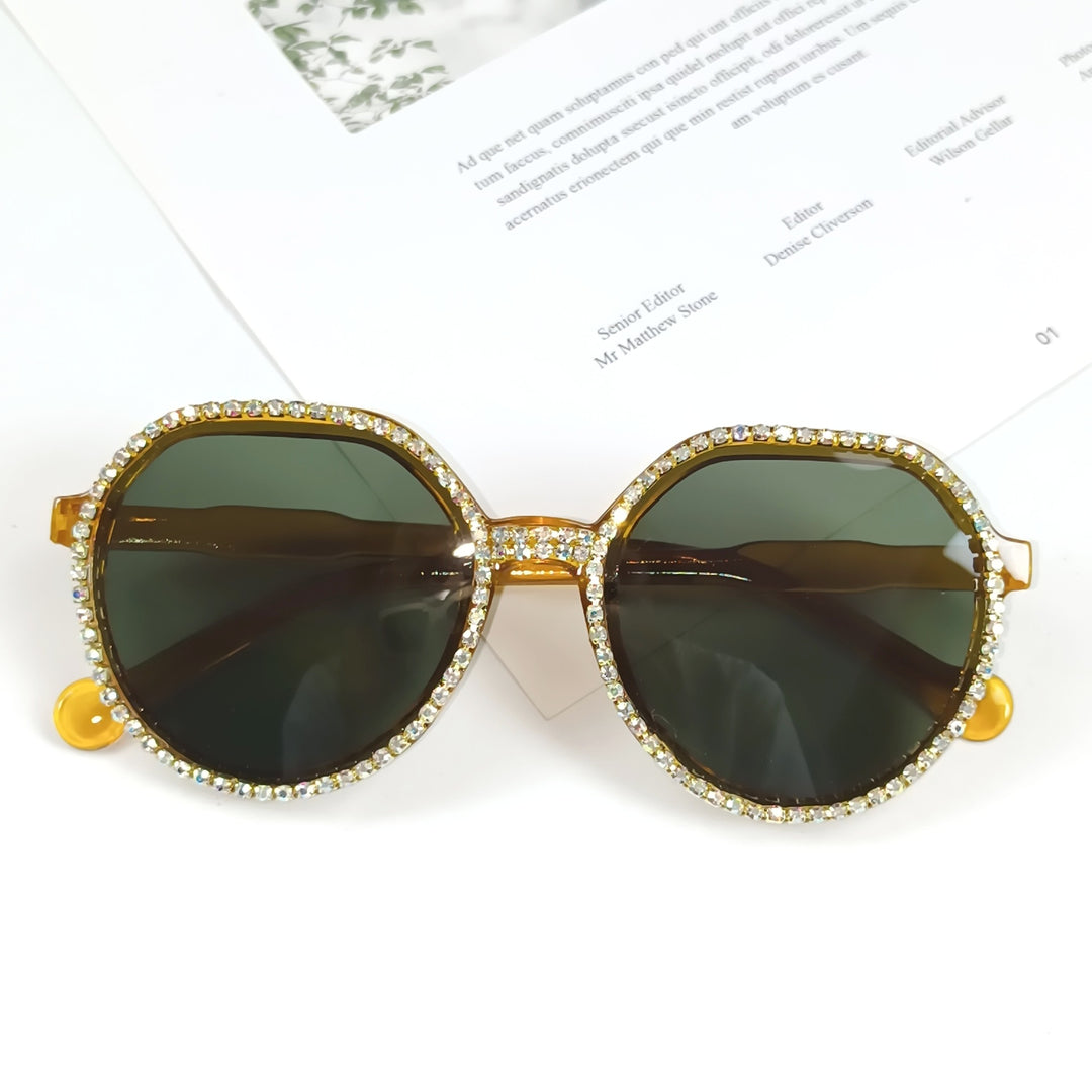 Women Glittering Oversized Sunglasses Bowlift