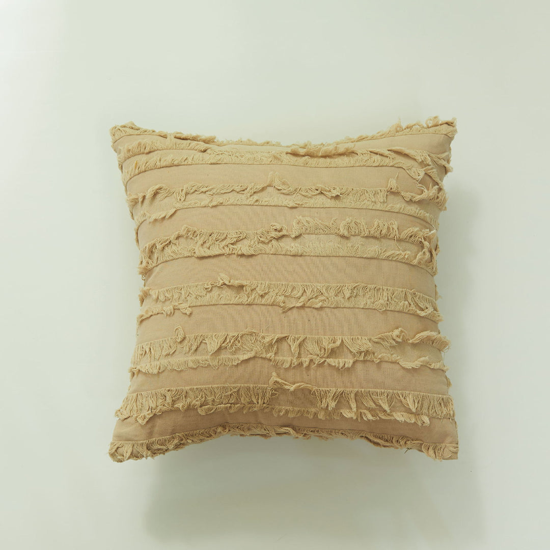 Textured Fringed Throw Pillow