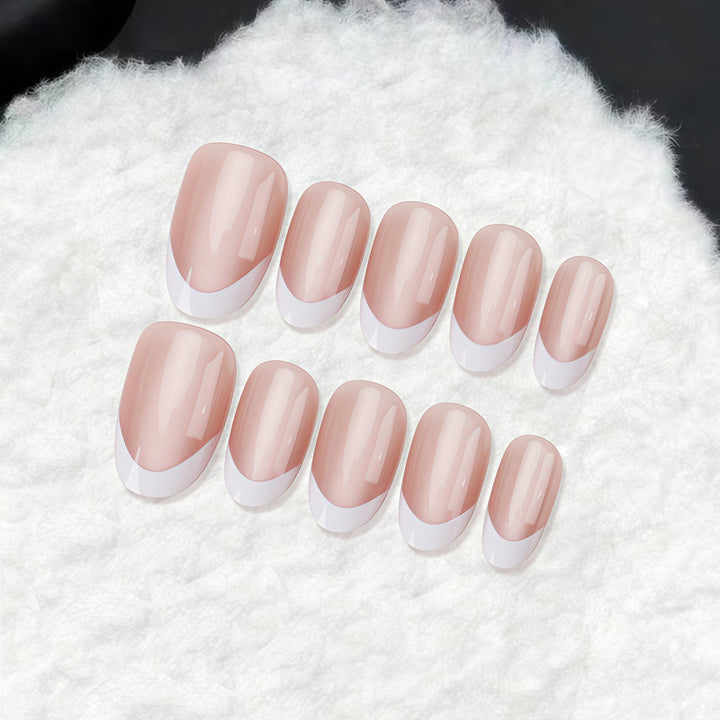 Elegant French Tip Press-On Nails Bowlift 1789389238