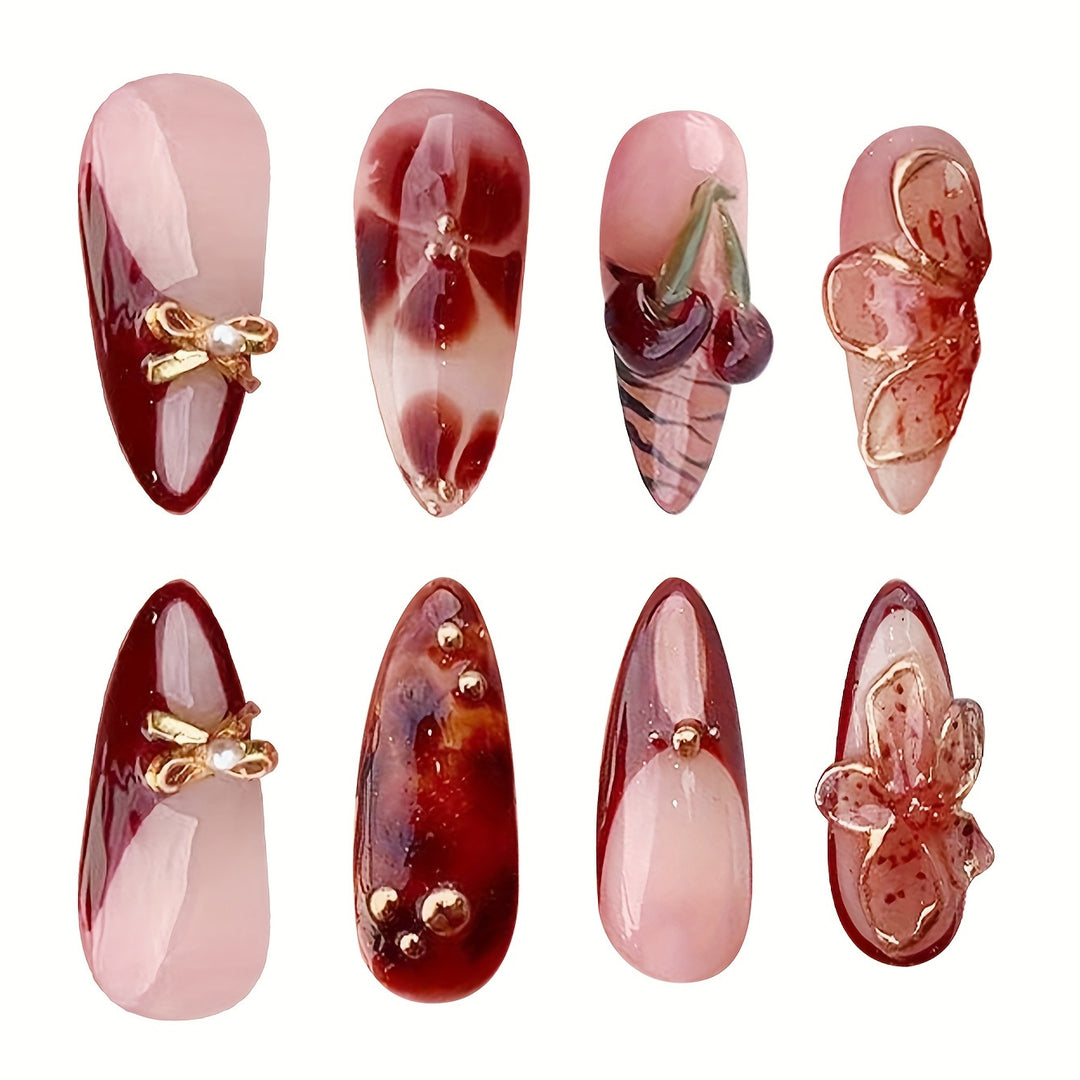 Creative Artistic Press-On Nail Design Bowlift