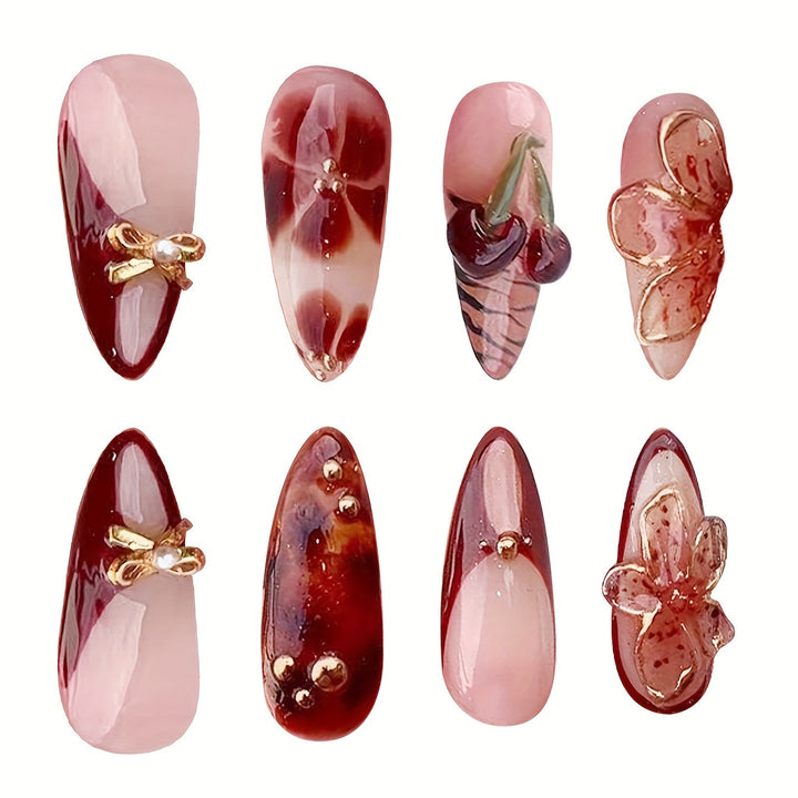 Creative Artistic Press-On Nail Design Bowlift