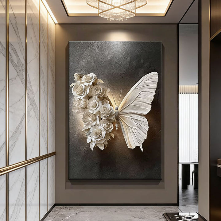 3D Flower Butterfly Wall Art Sculpture