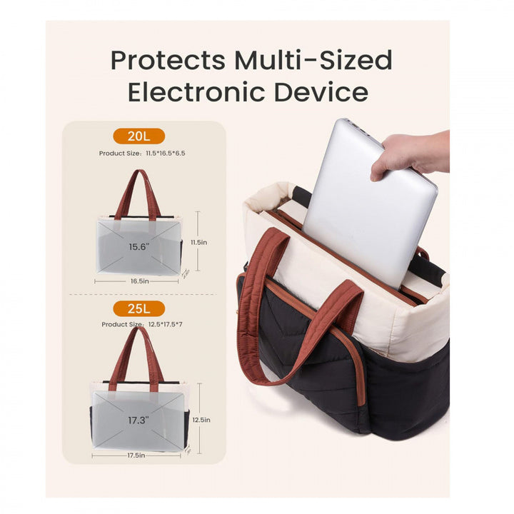 Multifunctional tote bag with padded interior and many compartments Bowlift