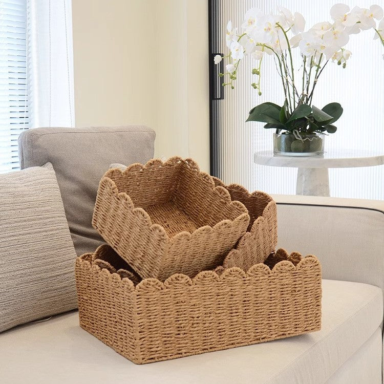 Handwoven storage basket with playful design Bowlift