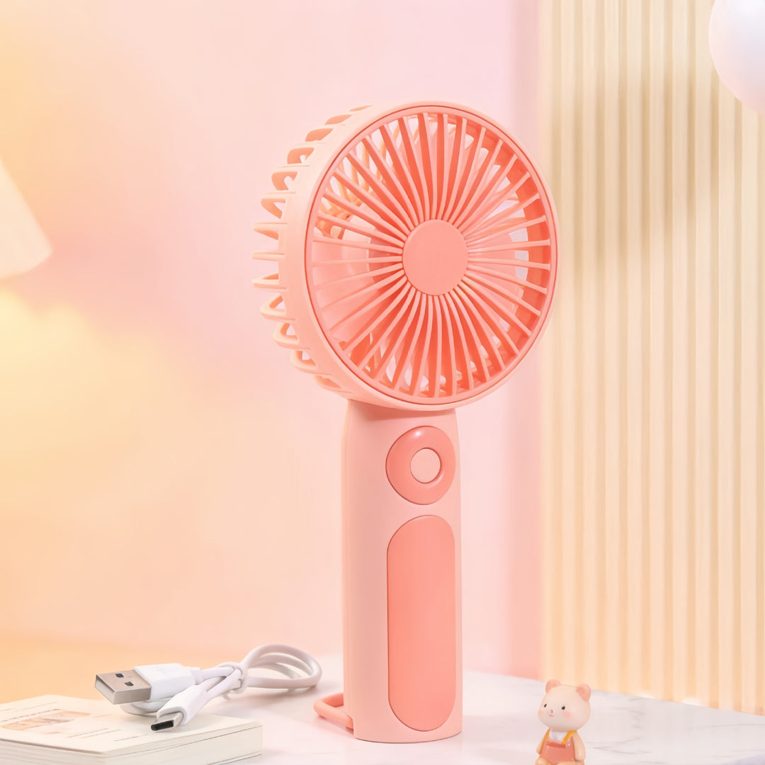 Women's Portable Hand Fan with USB Connection Bowlift