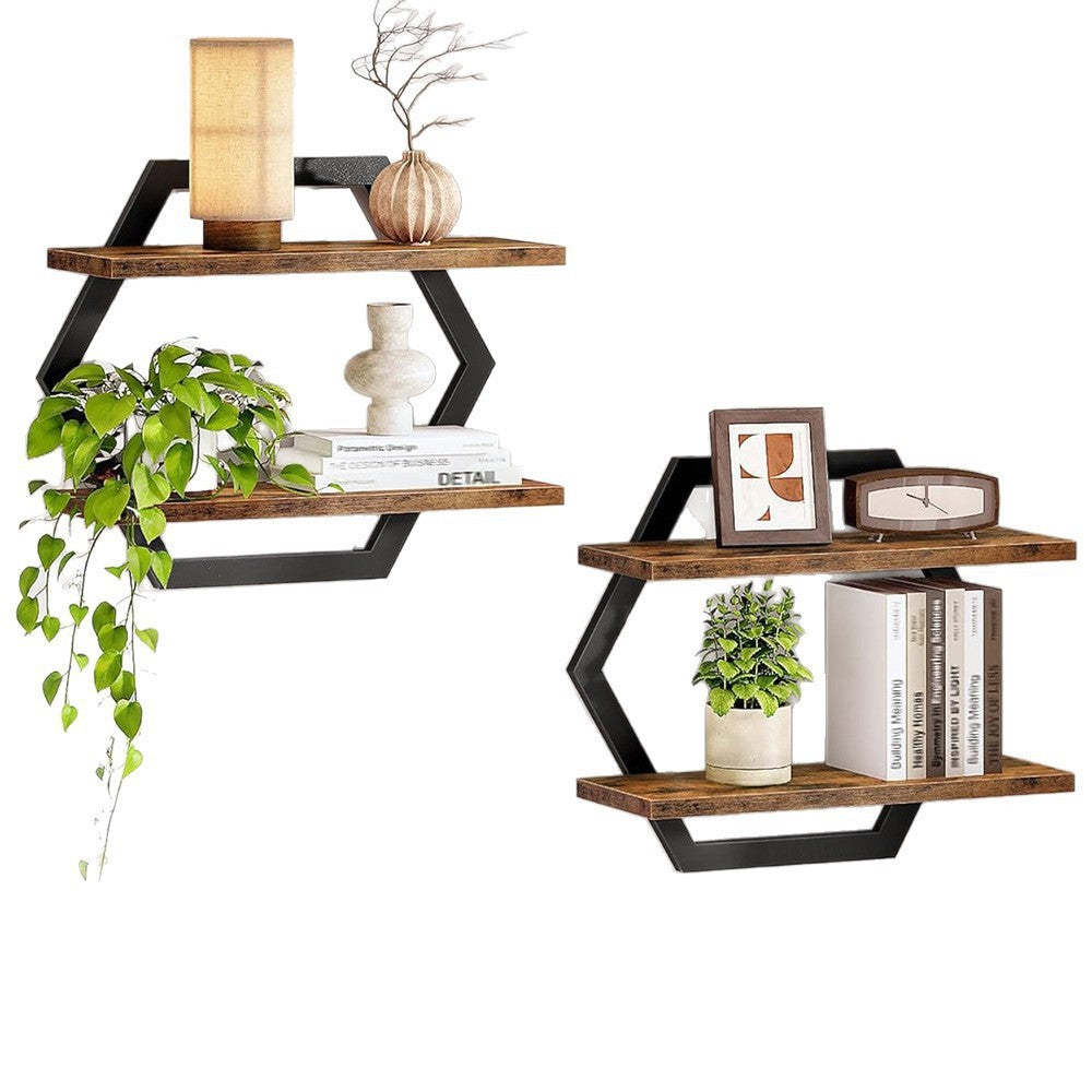 Wall shelf with modern honeycomb design Bowlift
