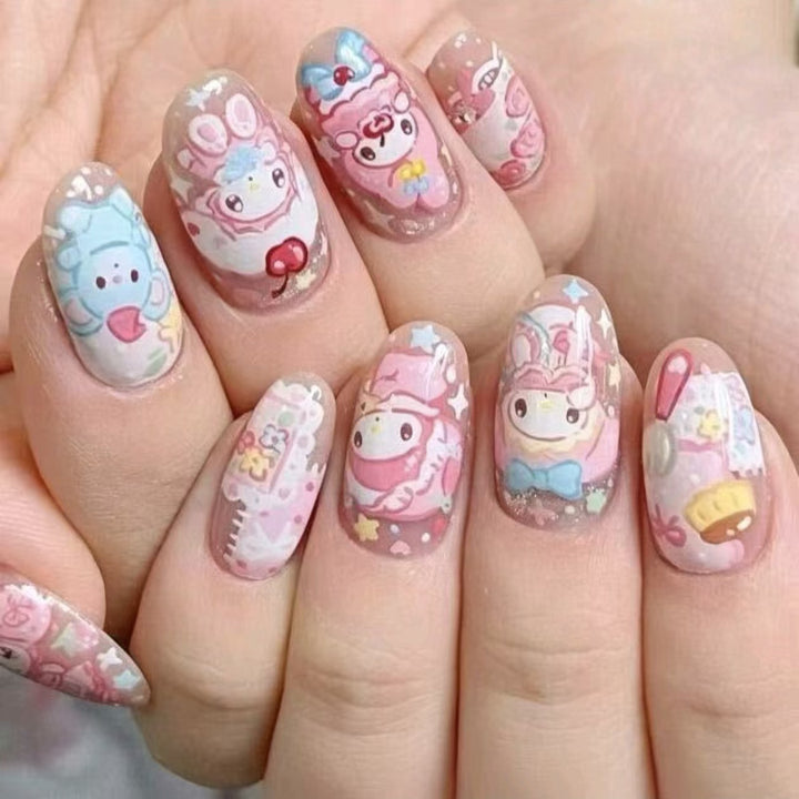 Creative Cartoon Press-On Nail Art Bowlift