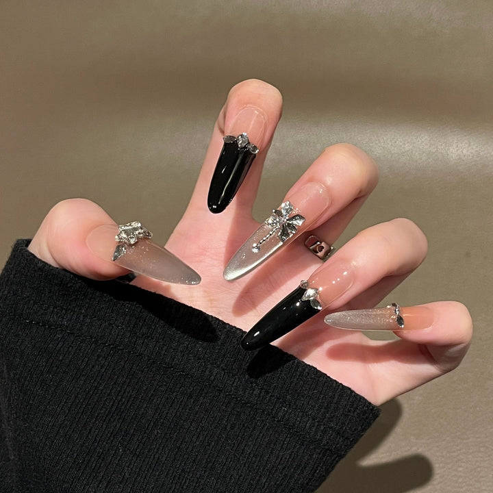 Elegant Floral Design Press-On Nail Extensions Bowlift
