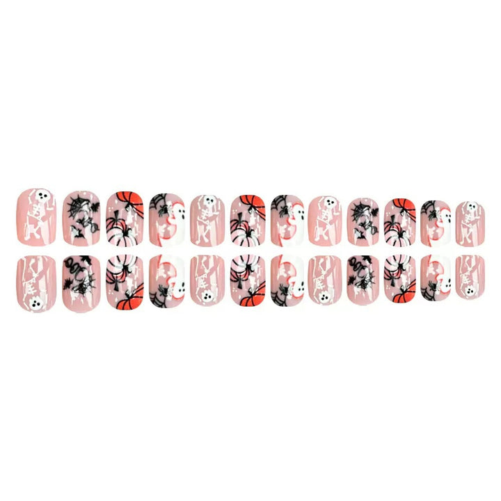 Halloween Artificial Nail Set with Creepy 3D Designs and Spider Decorations Bowlift