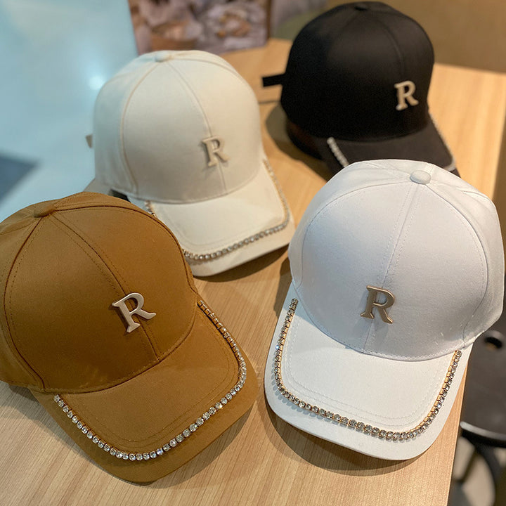 Women's Studded Rhinestone Baseball Cap Bowlift