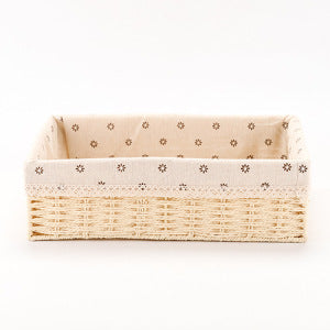 Fabric-Lined Woven Storage Basket Bowlift