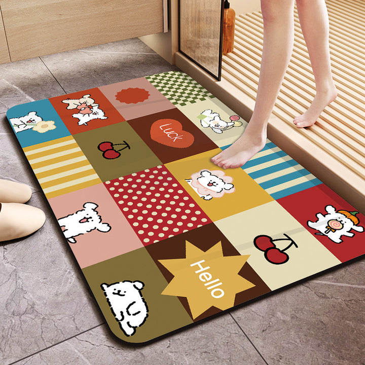 Cute Cartoon-Themed Welcome Mat