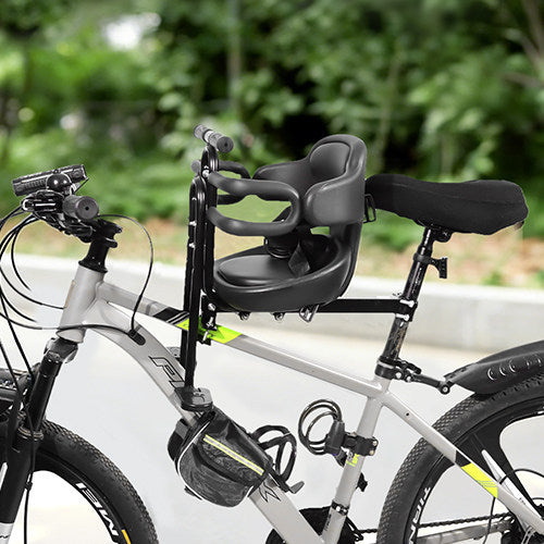 Front Mounted Toddler Bike Seat with Padded Safety Harness Adjustable Frame Mount Bowlift