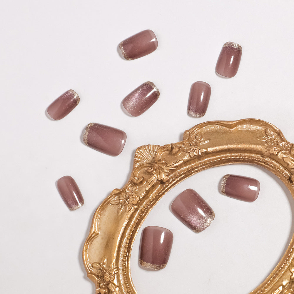 Glamorous Press-On Nail Set with Glitter Tips Bowlift