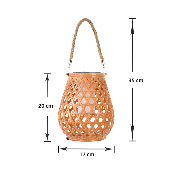Decorative Woven Lantern With Rope Handle Bowlift