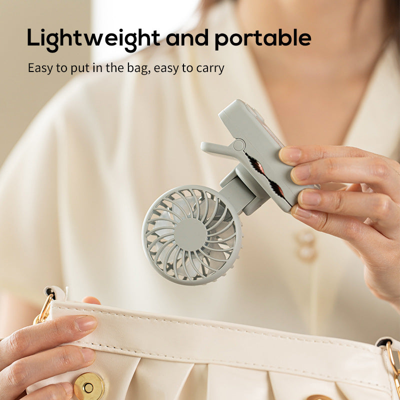 Unisex portable clip fan with folding head and rechargeable battery Bowlift