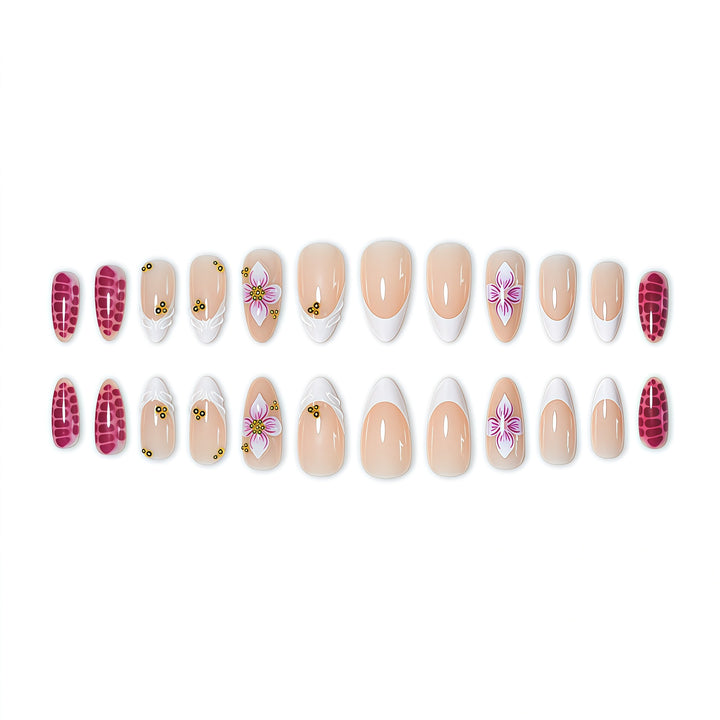 Elegant Floral Nail Art Extensions Bowlift