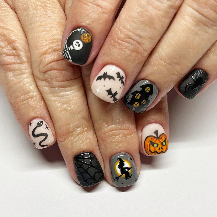 Artificial nail set with Halloween motifs Bowlift