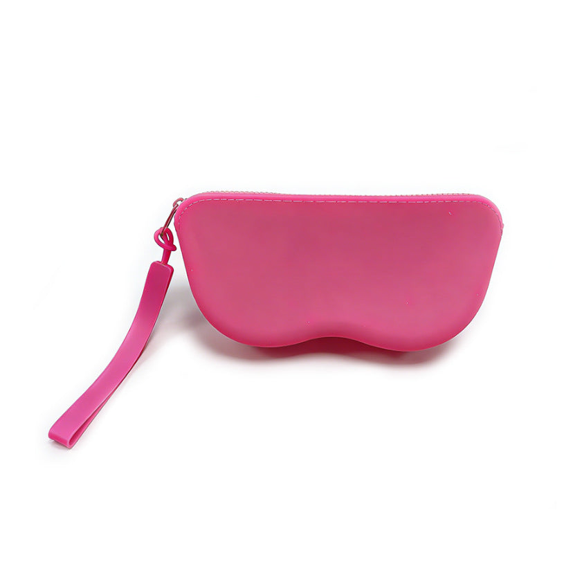 Molded silicone protective sunglasses case with paracord wrist strap and 3D floral eyewear applique Bowlift