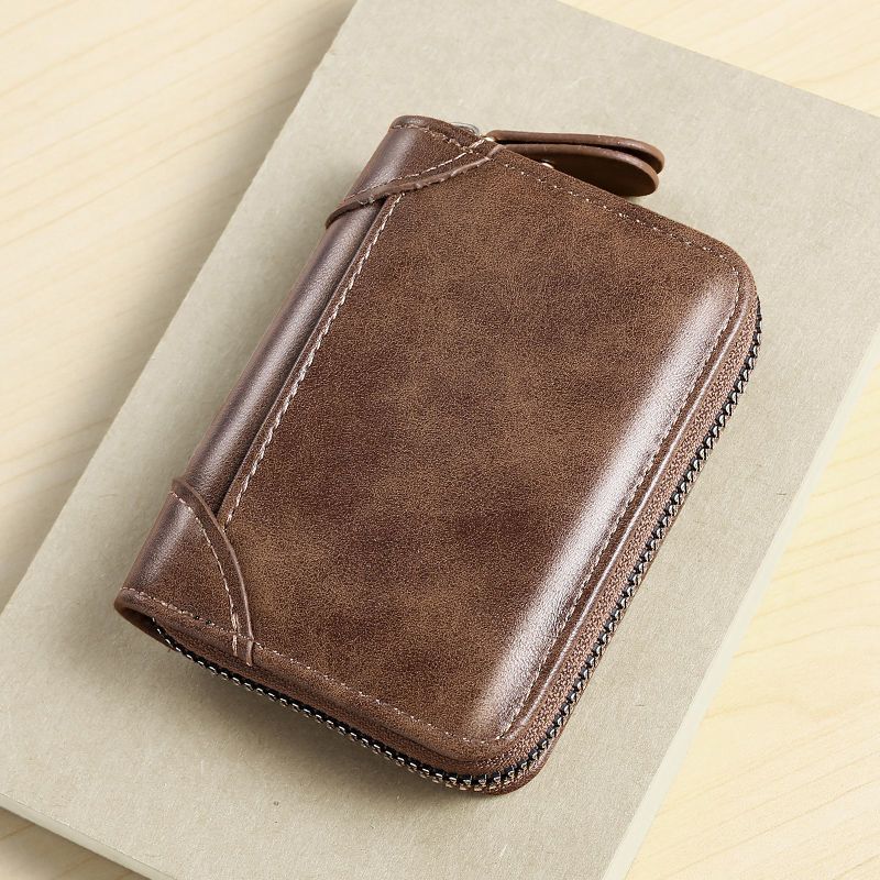 Premium Leather Zippered Wallet Bowlift