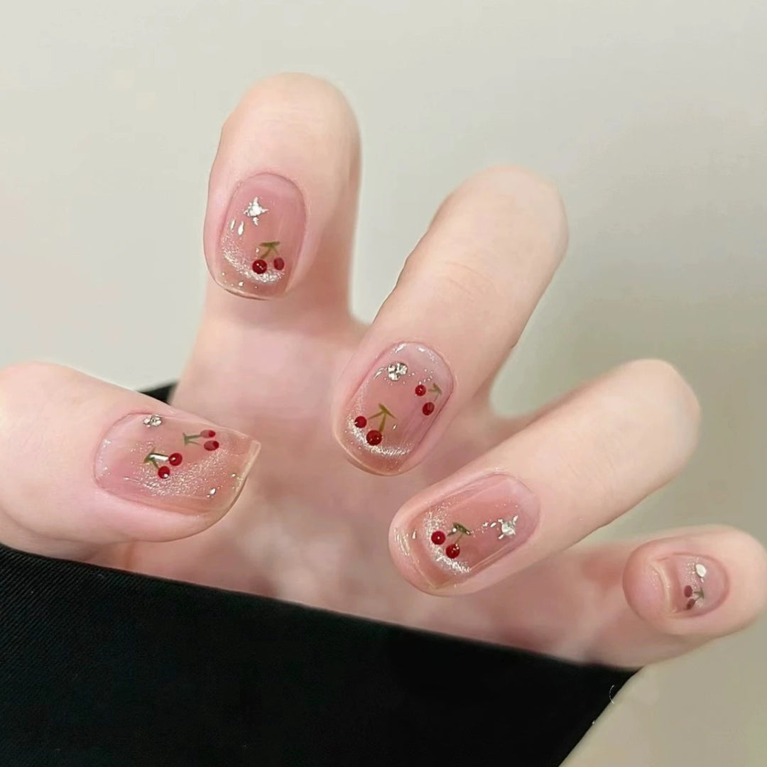 Artistic Floral-Embellished Press-On Nail Art Bowlift