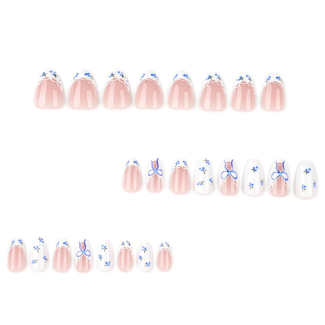 Detailed Floral Design Press-On Nails Bowlift