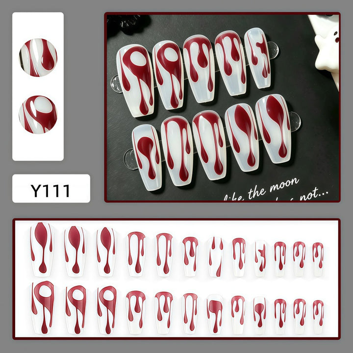 Creative artificial nails with droplet pattern Bowlift