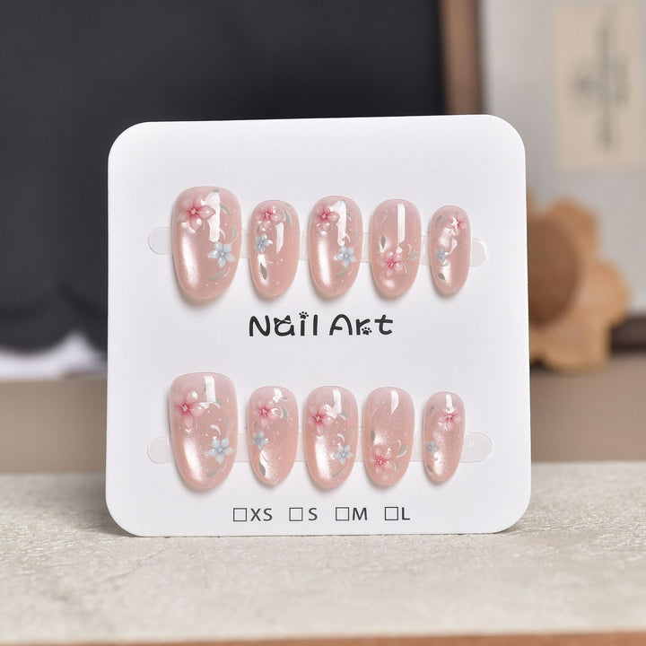 Artistic Star-Embellished Press-On Nail Set Bowlift