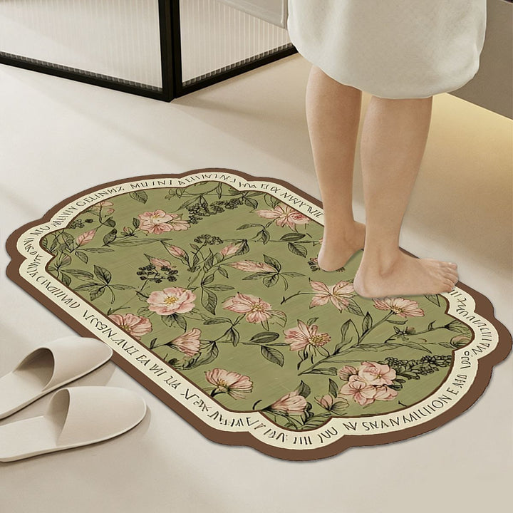Soft Floral-Patterned Comfort Bath Mat