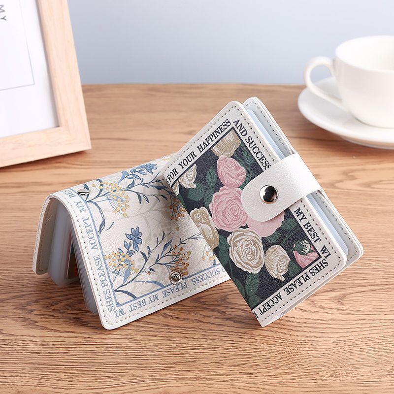 Elegant Rose Print Wallet Bowlift
