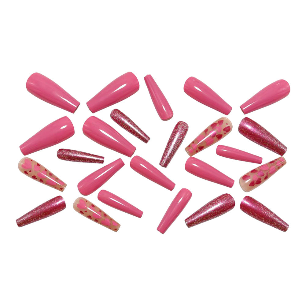 Artificial nails with enchanting heart design Bowlift