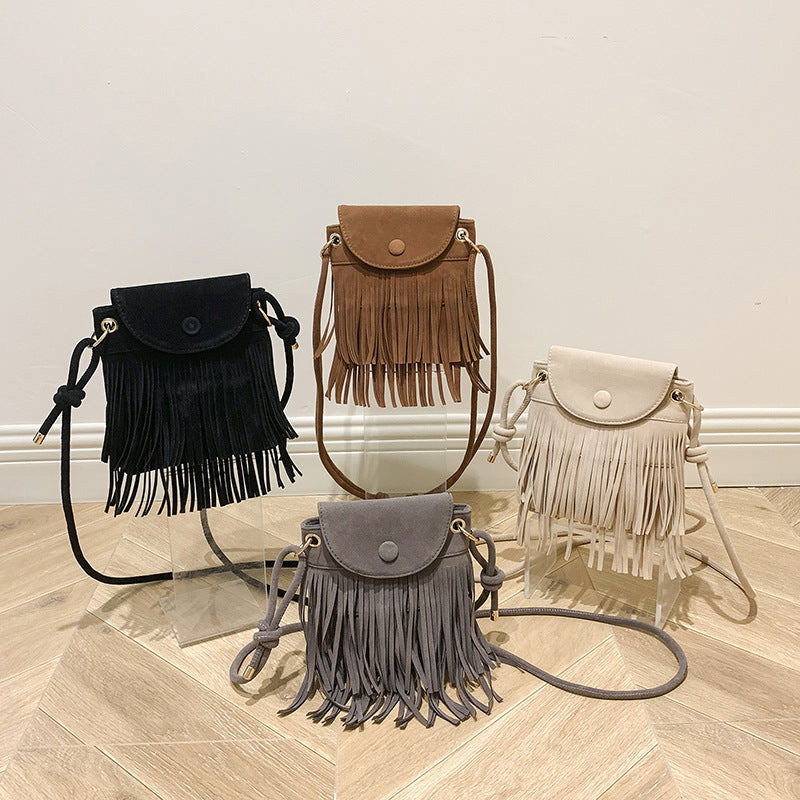 Bohemian Fringe Crossbody Bag Bowlift