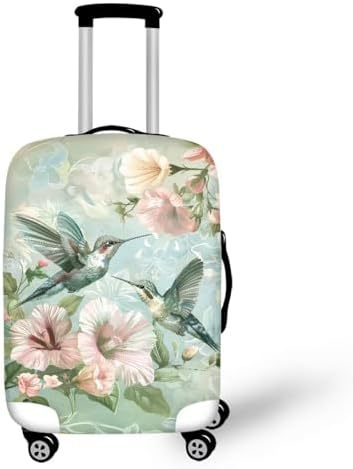 Unisex nano elastic suitcase cover with horse and sunflower motif, stretchable stretch protection for hard shell trolley with zipper Bowlift